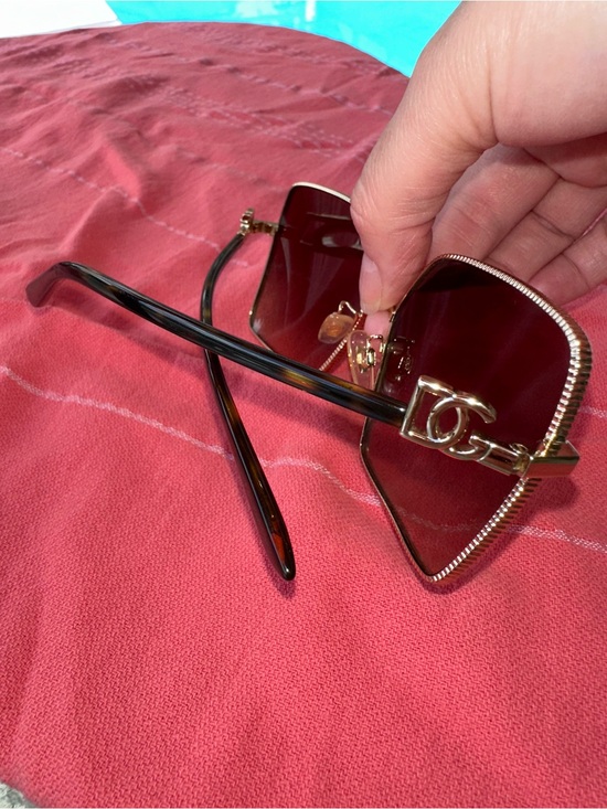 Dolce & Gabbana Gold Frame Sunglasses with Gradient Brown Lenses main image 6